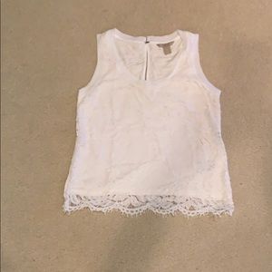 Banana Republic Sleeveless White Lace top